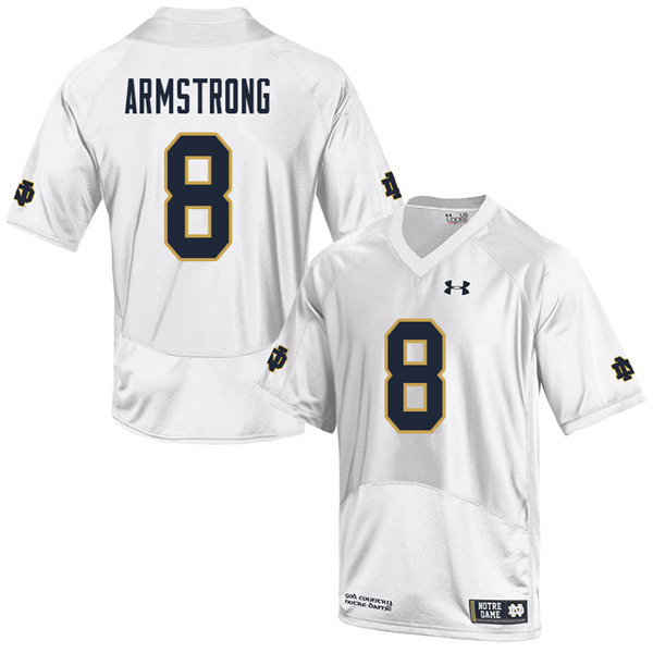 Men #8 Jafar Armstrong Notre Dame Fighting Irish College Football Jerseys Sale-White